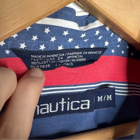 Vintage Nautica American Flag Button Down Shirt - Picture 8 of 8